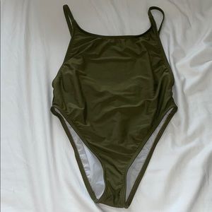 Scooped back one piece swimsuit